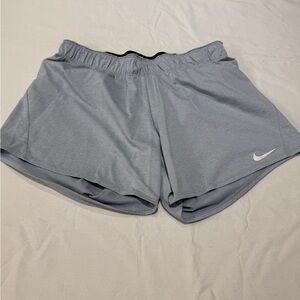 Nike Women's Light Gray Athletic 2-in-1 Running Shorts